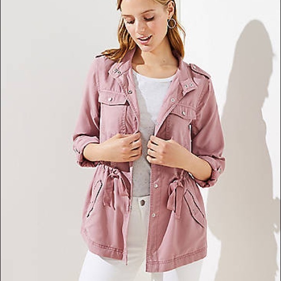 Coats | Loft Rose Pink Utility Jacket 